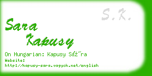 sara kapusy business card